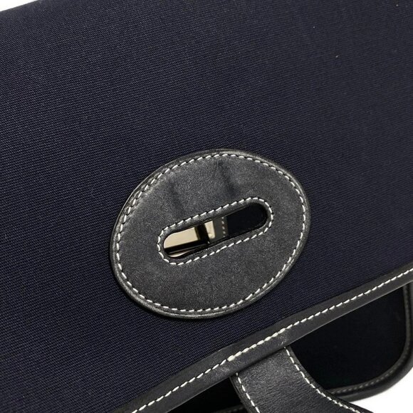 Auth HERMES Buenaventura Mini - Blue Indigo Toile Officier Veau Barenia None - Picture 12 of 15